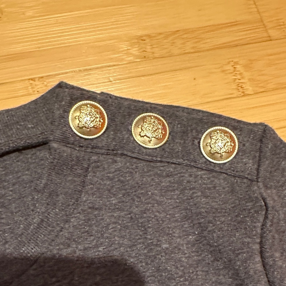 J. Crew Charcoal Long Sleeve Shirt with Button Accents - Picture 3 of 4